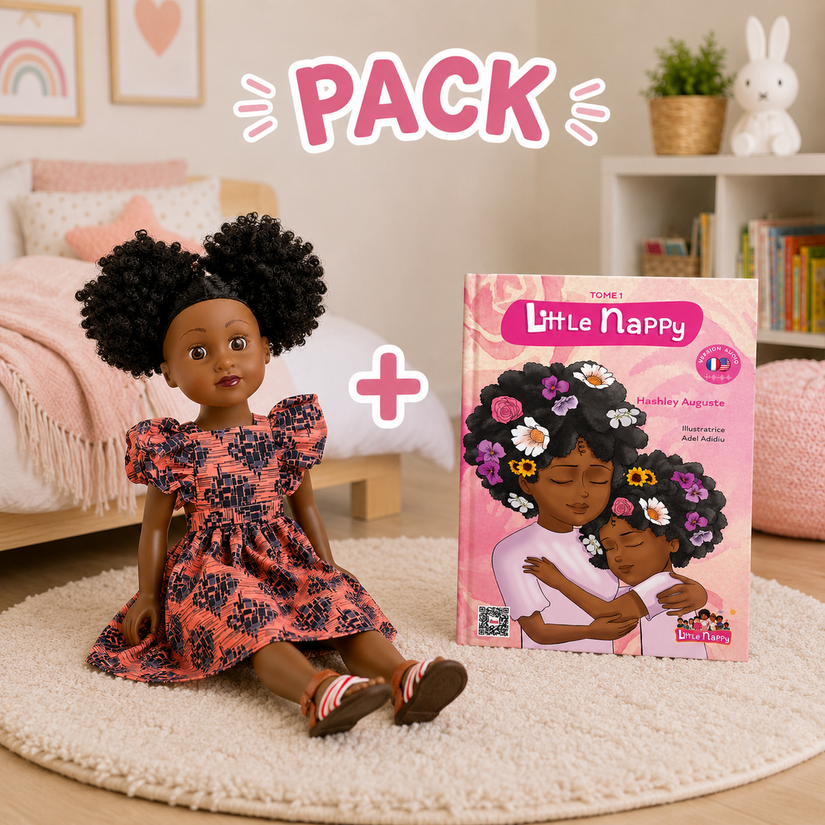 Pack Poupée afro + Tome 1 Little Happy (ex-Little Nappy) — l'héroïne et son histoire