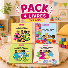 Pack 4 cahiers d'activités Little Happy (ex-Little Nappy) - alphabet, anglais, coloriage et animaux