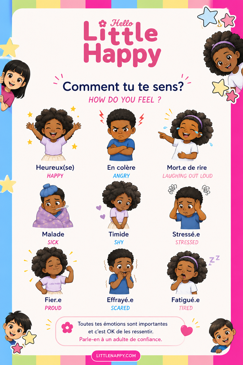 Poster gratuit — Mes émotions, à imprimer