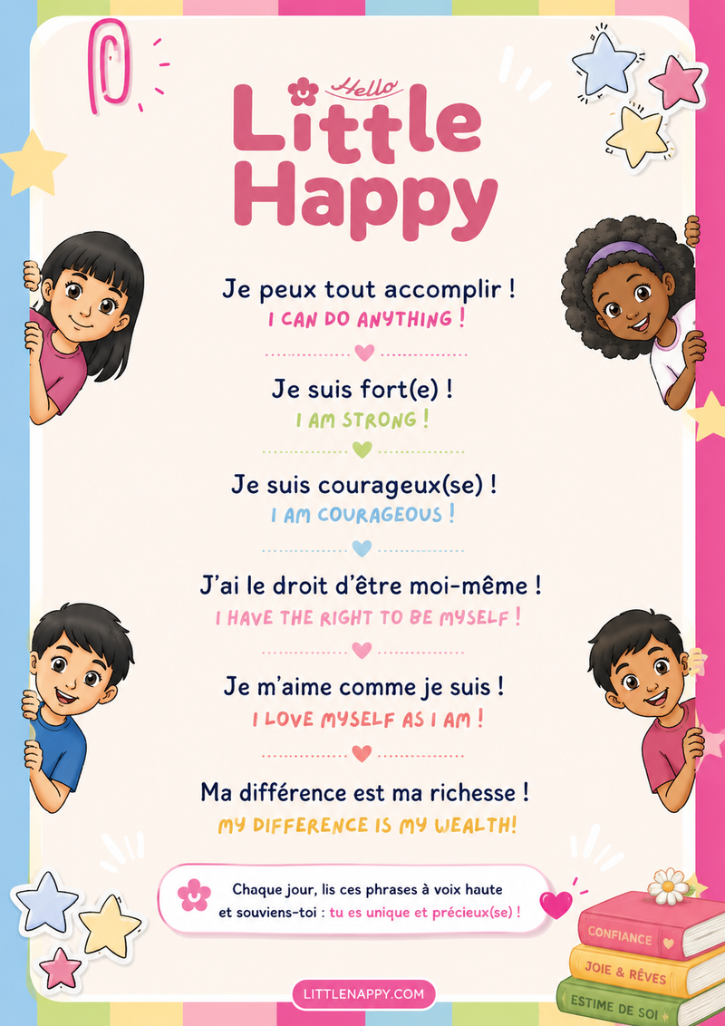 Poster gratuit — Mes affirmations positives, à imprimer