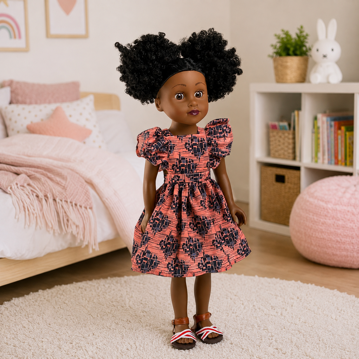 Poupée noire Little Happy — poupée afro 46 cm aux cheveux à coiffer, dès 3 ans