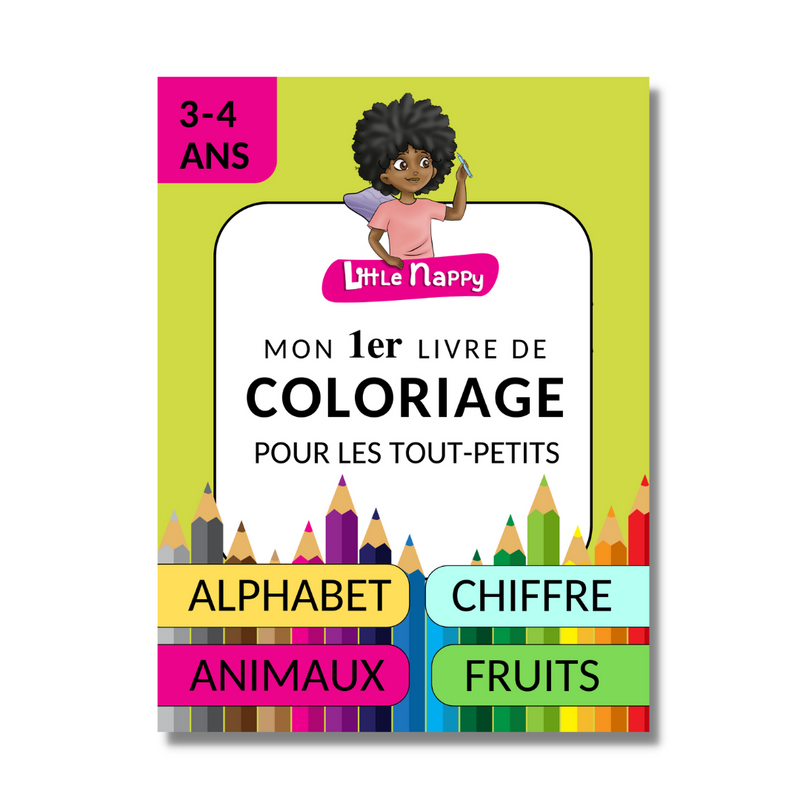 Mon premier livre de coloriage et dessin — alphabet, chiffres, animaux et fruits, dès 3 ans